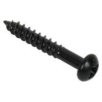 Twinthread Round Head Woodscrews - Black